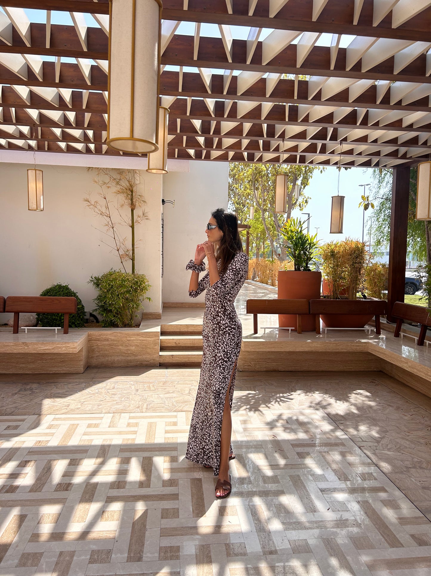 Ayana Dress Optical Mocha