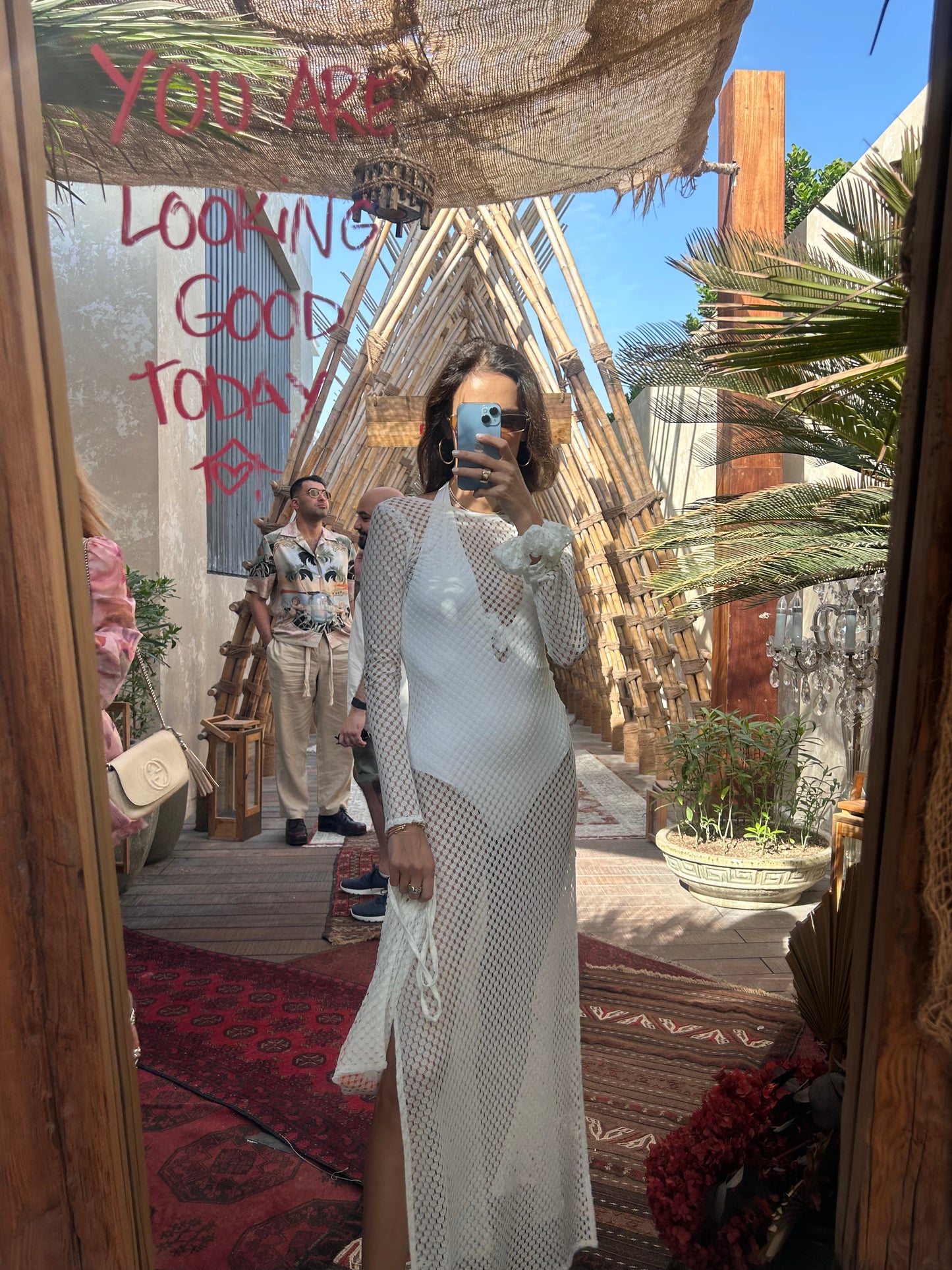 Ayana Dress Rete Optical White