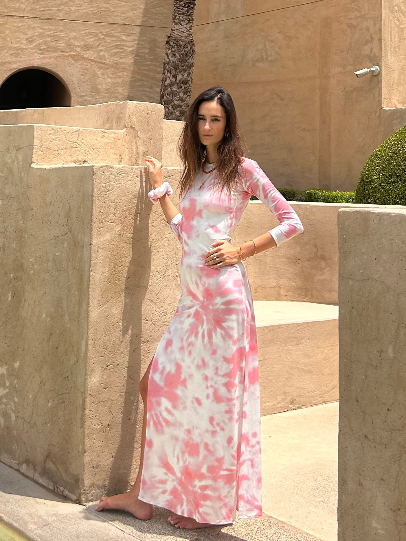 Maha Dress Tie Dye Marshmallow
