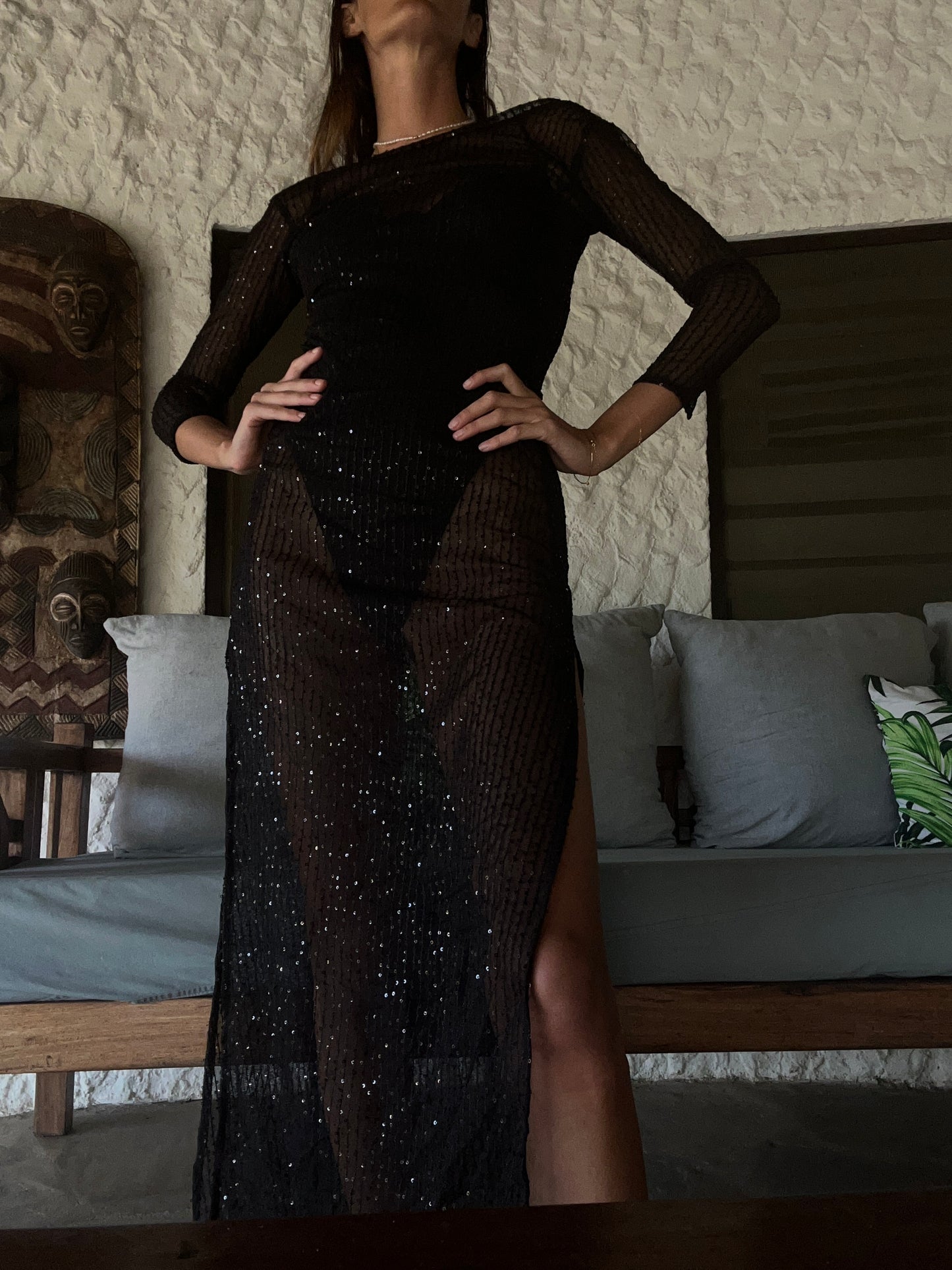 AYANA DRESS Black See Through