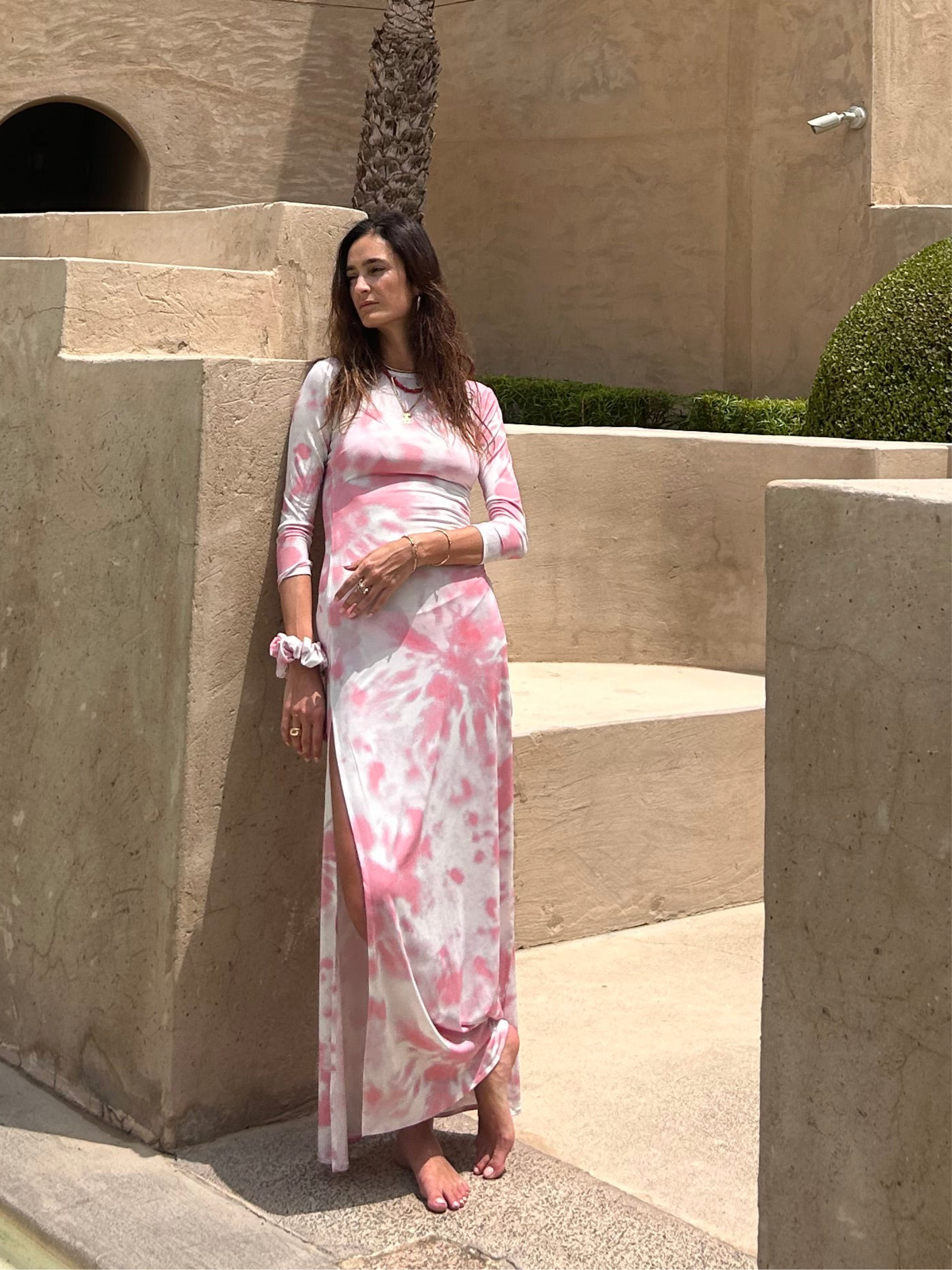 Maha Dress Tie Dye Marshmallow
