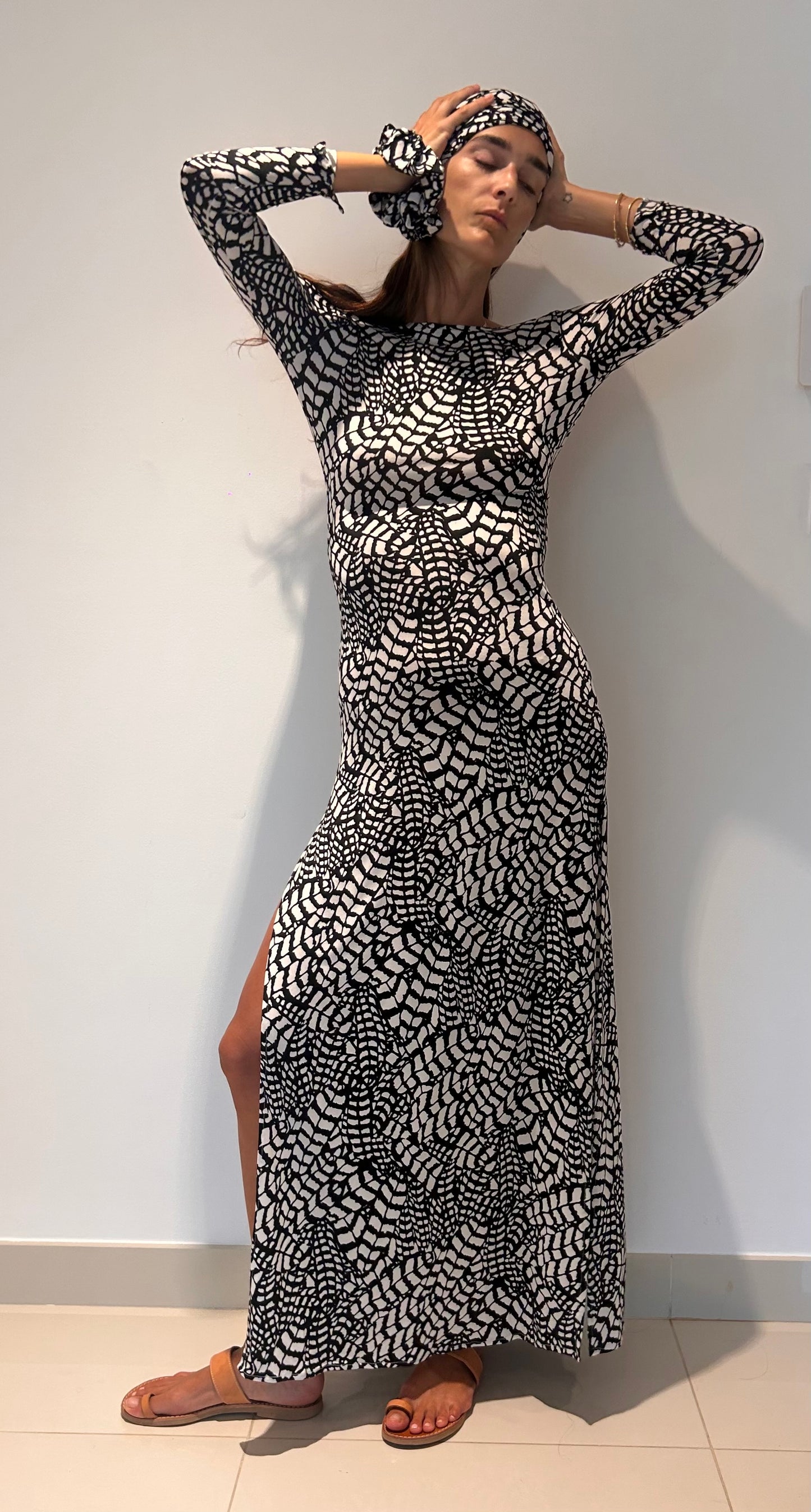 Maha Dress Optical Black & White