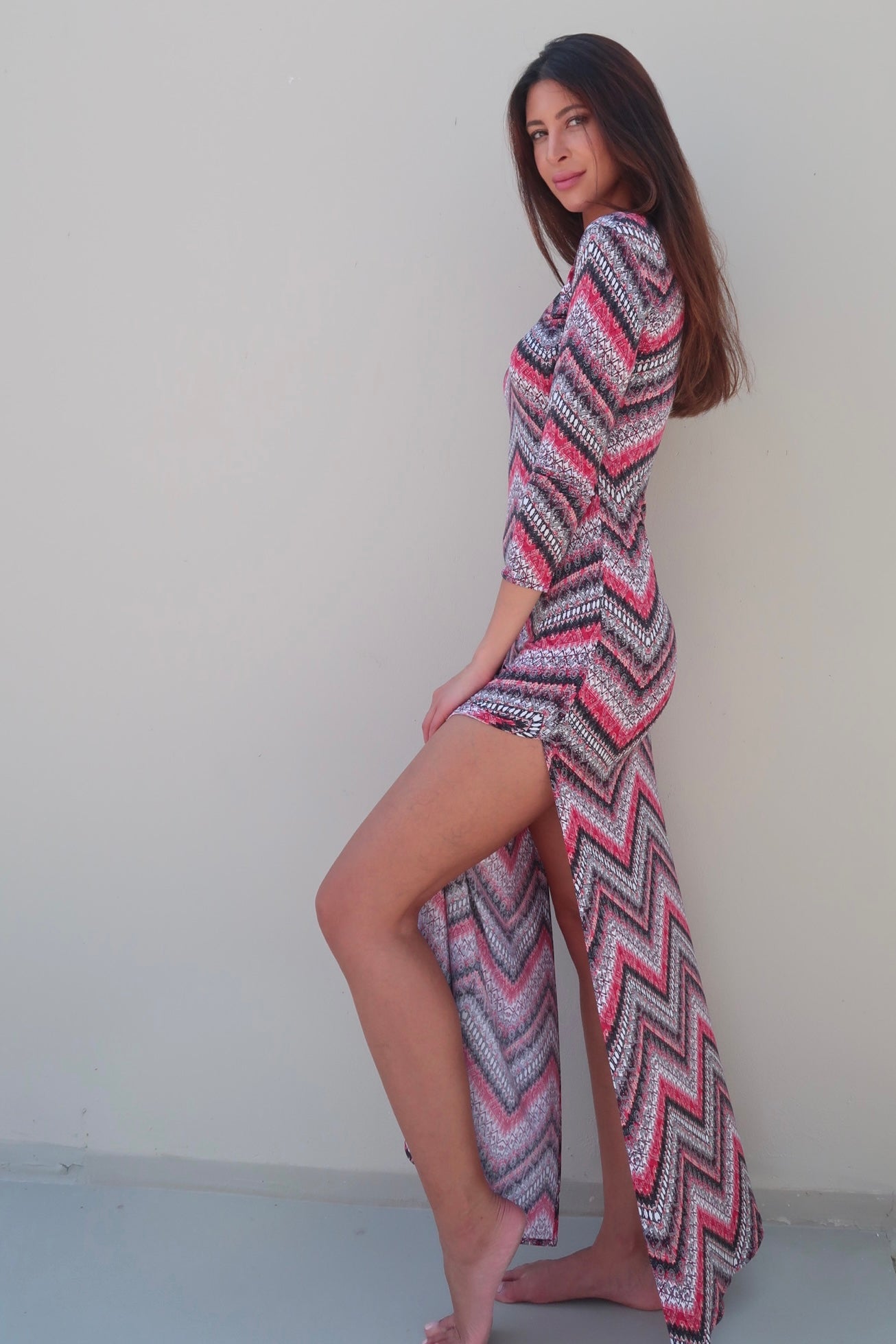 AYANA DRESS GEOMETRICAL RED