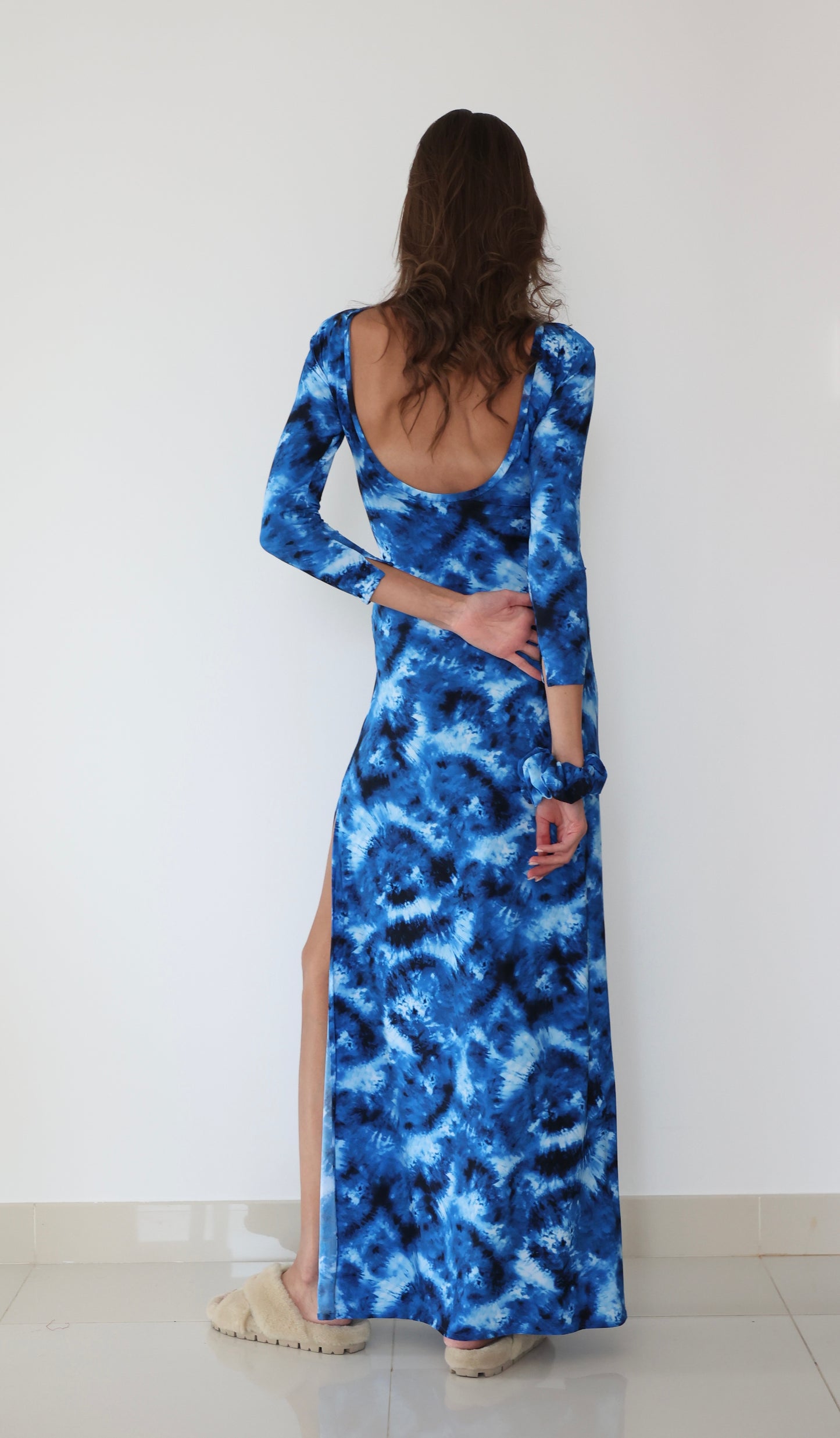 Maha Dress Blu Abstract
