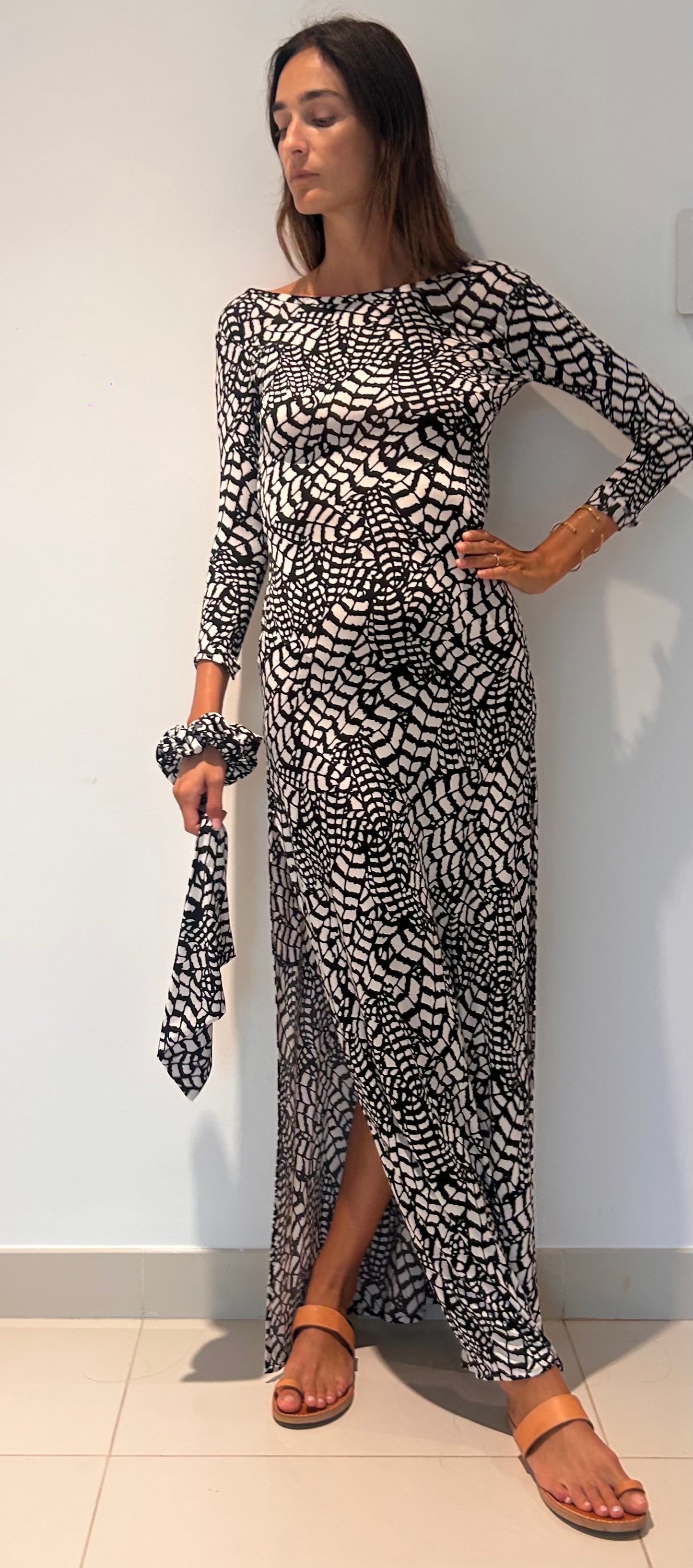Maha Dress Optical Black & White
