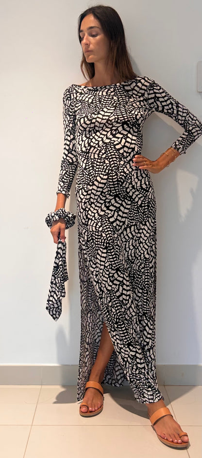 Maha Dress Optical Black & White
