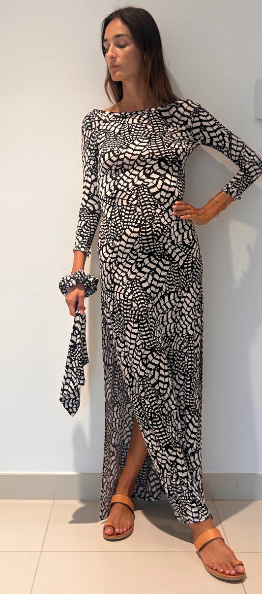 Maha Dress Optical Black & White