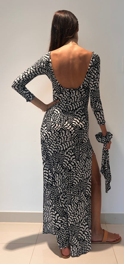 Maha Dress Optical Black & White