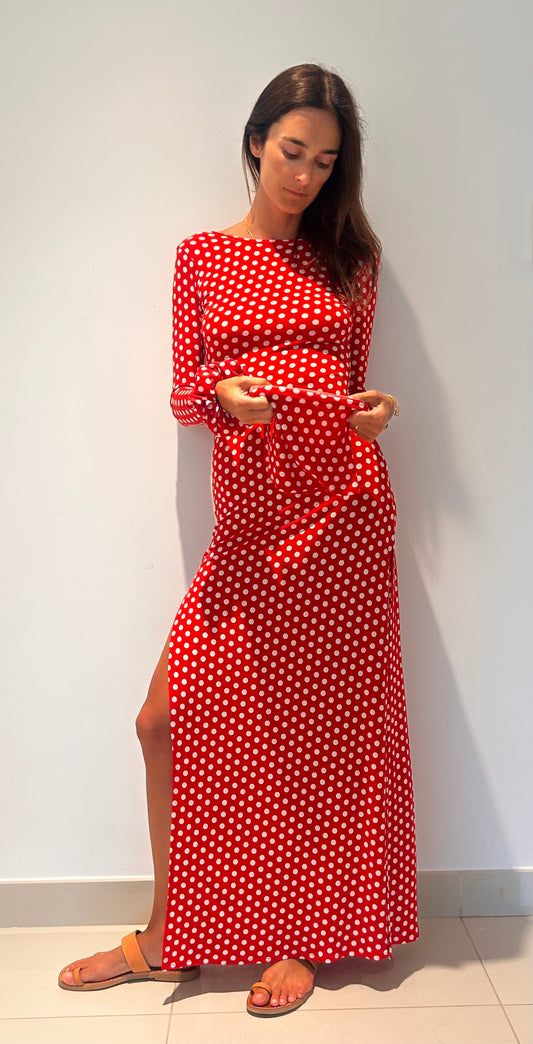 Maha Dress Red Pois