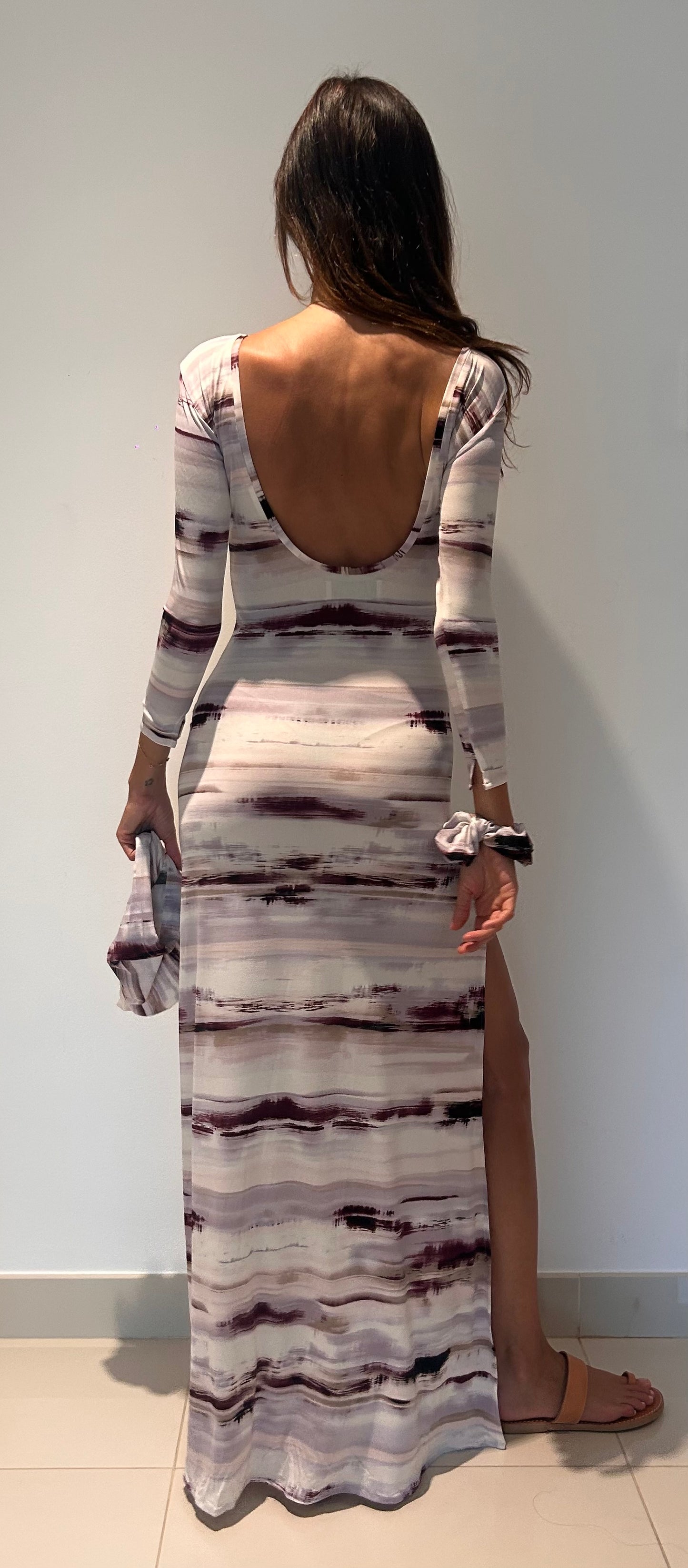 Maha Dress White Abstract