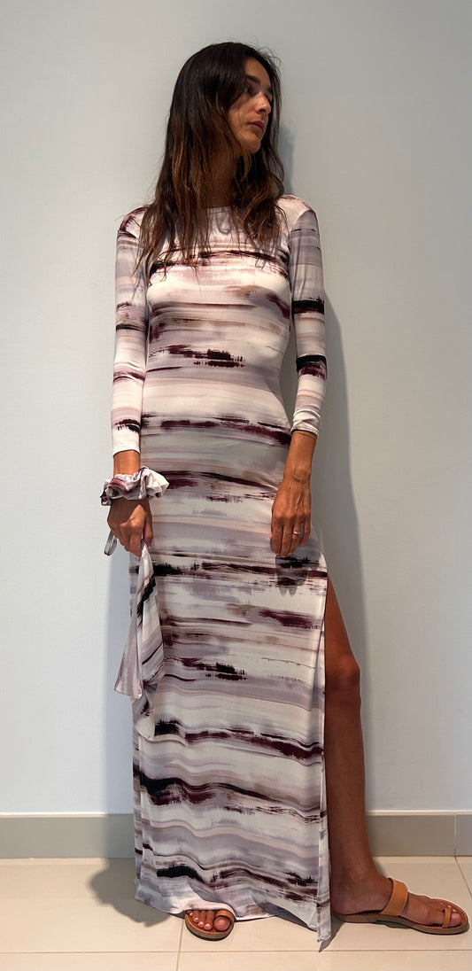 Maha Dress White Abstract