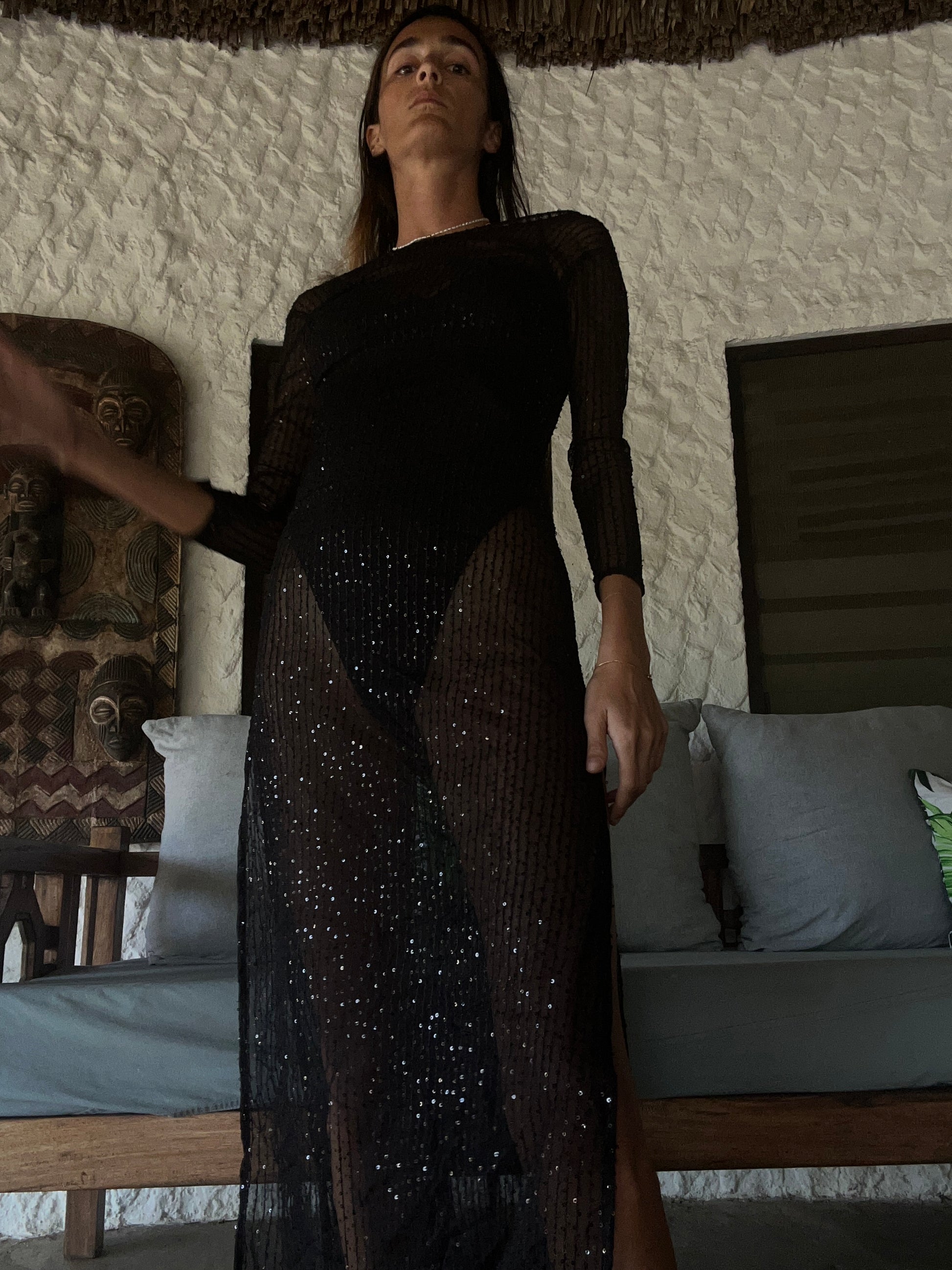 AYANA DRESS Black See Through – Hawa