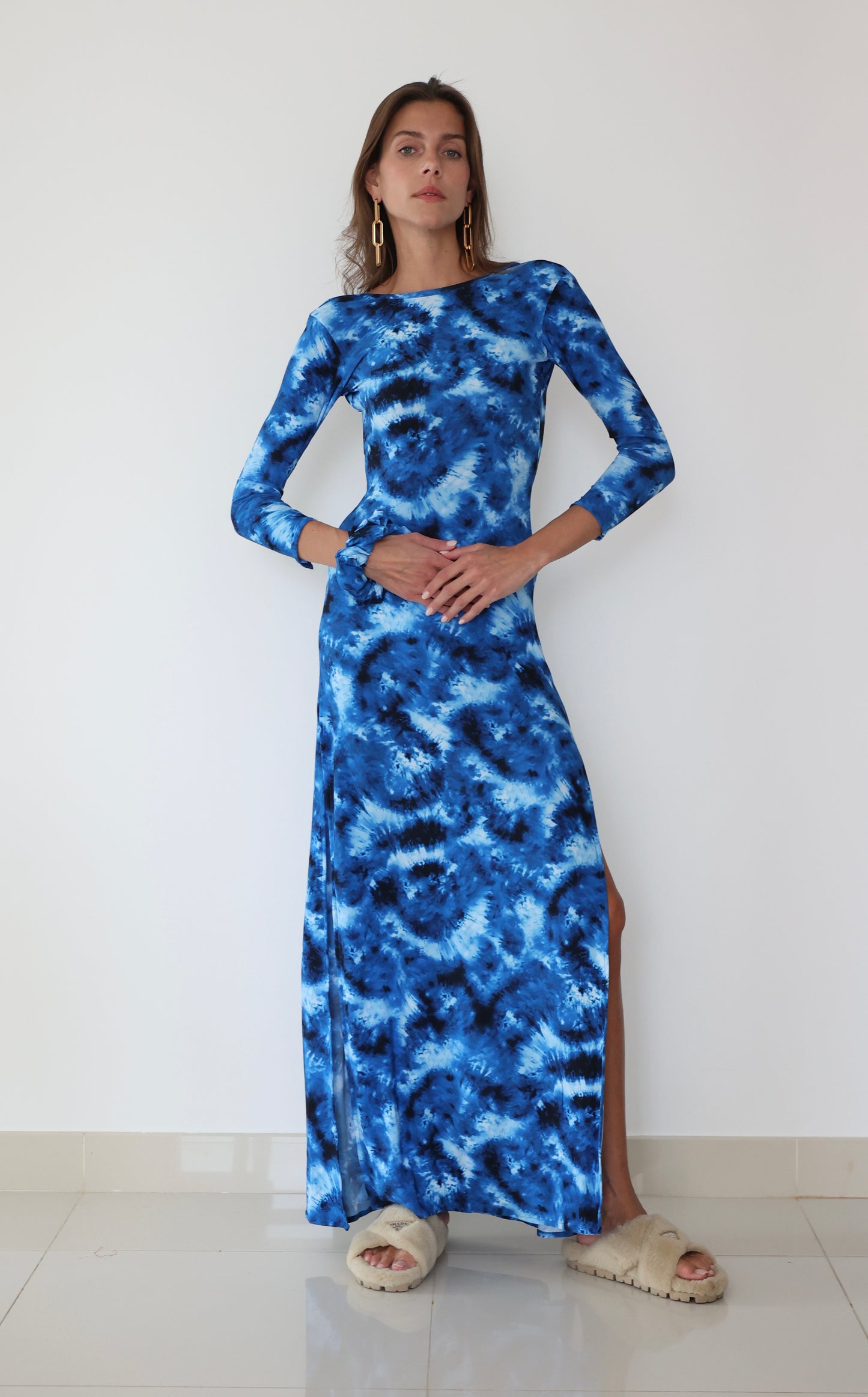 Maha Dress Blu Abstract