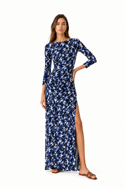 Ayana Dress Blue Abstract