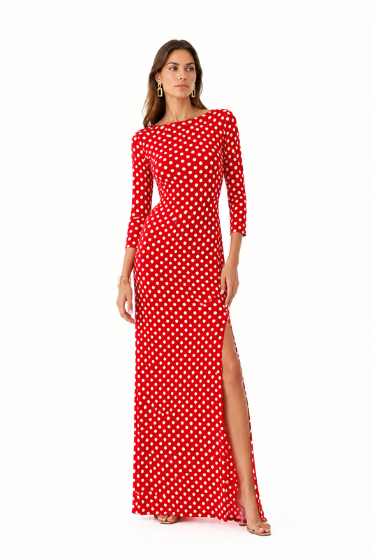 Maha Dress Red Pois