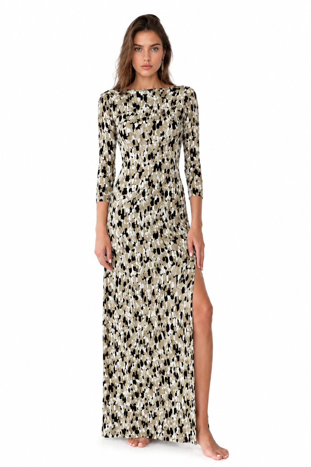 Maha Dress Abstract Ecrù