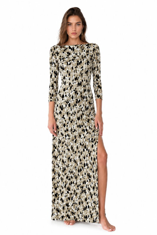 Maha Dress Abstract Ecrù
