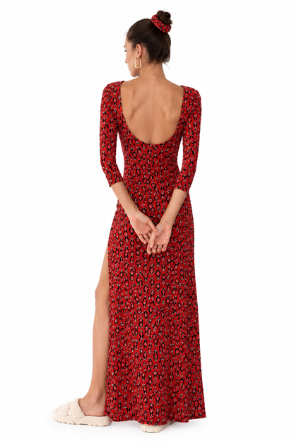 Maha Dress Coral Red