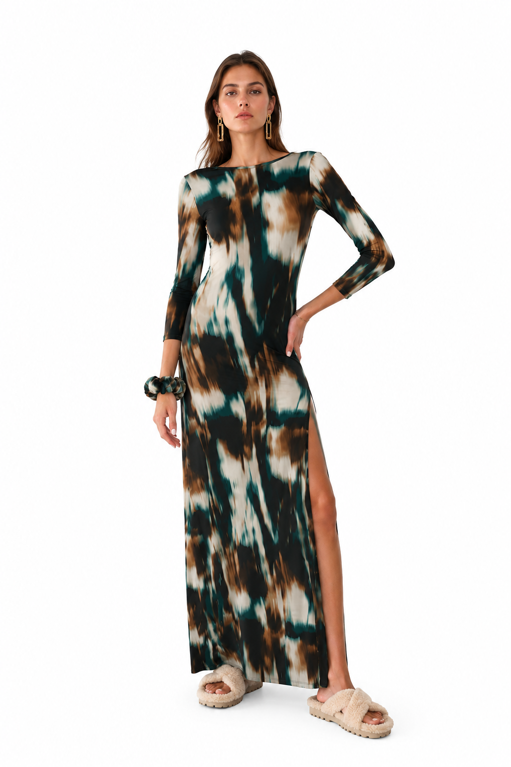 Maha Dress Petrol Abstract