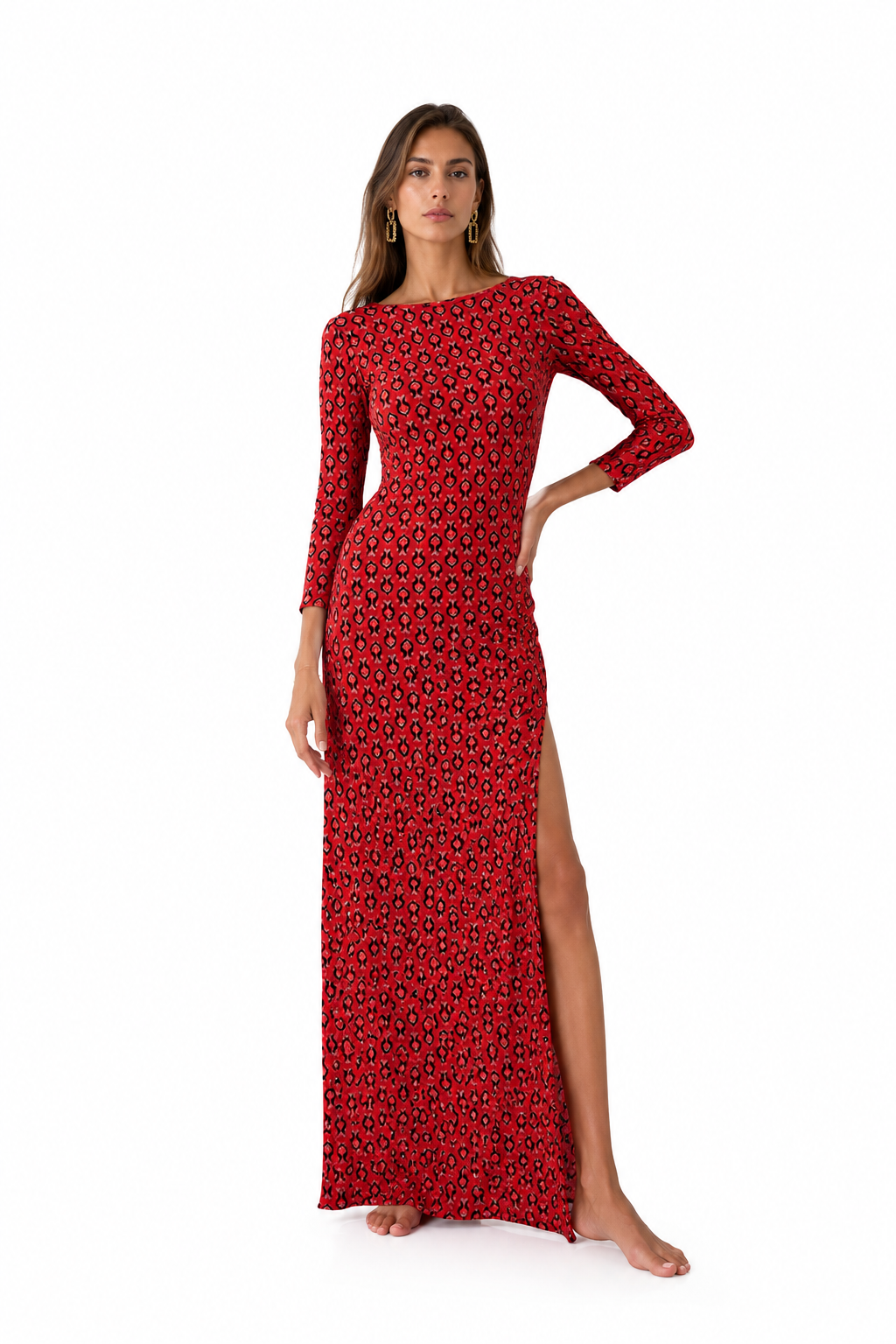 Maha Dress Coral Red