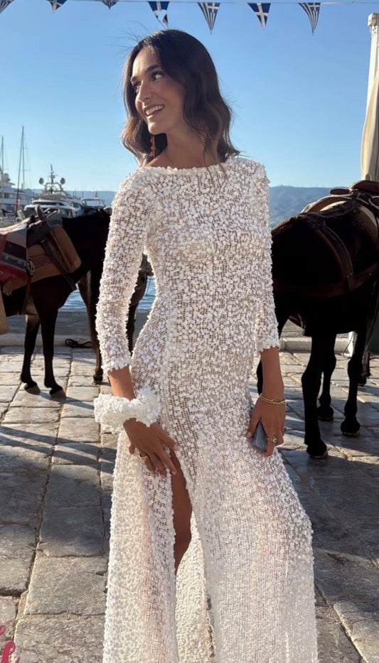 Maha Dress White Sequins