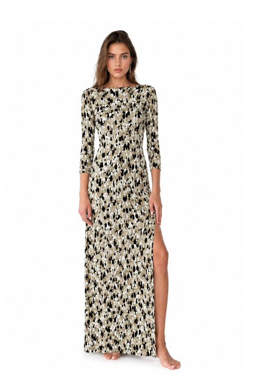 Maha Dress Abstract Ecrù