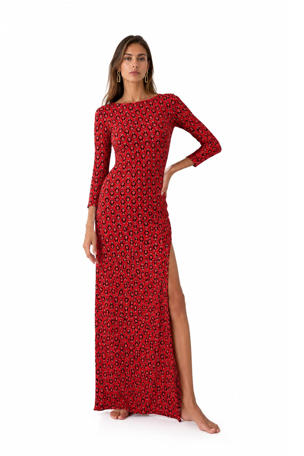 Maha Dress Coral Red